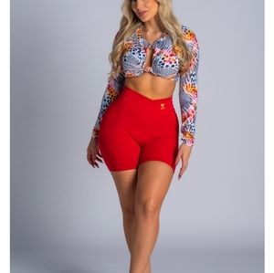 CLS sportswear  red butt scrunch shorts